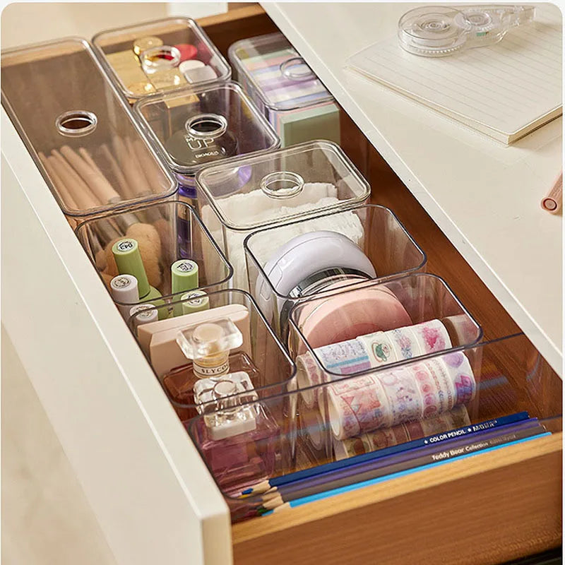 Acrylic Plastic Storage Box With Lid Makeup Organizer