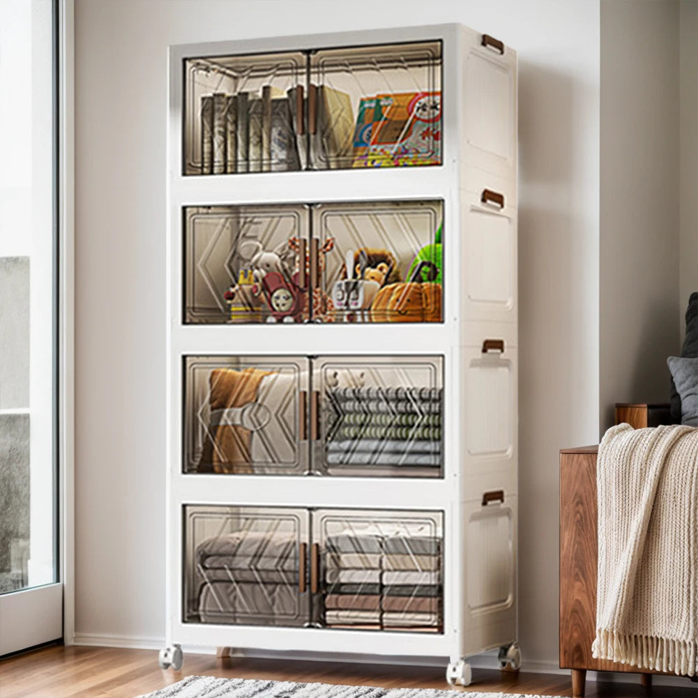 Bin with drawers, 4 Tier Stackable Storage