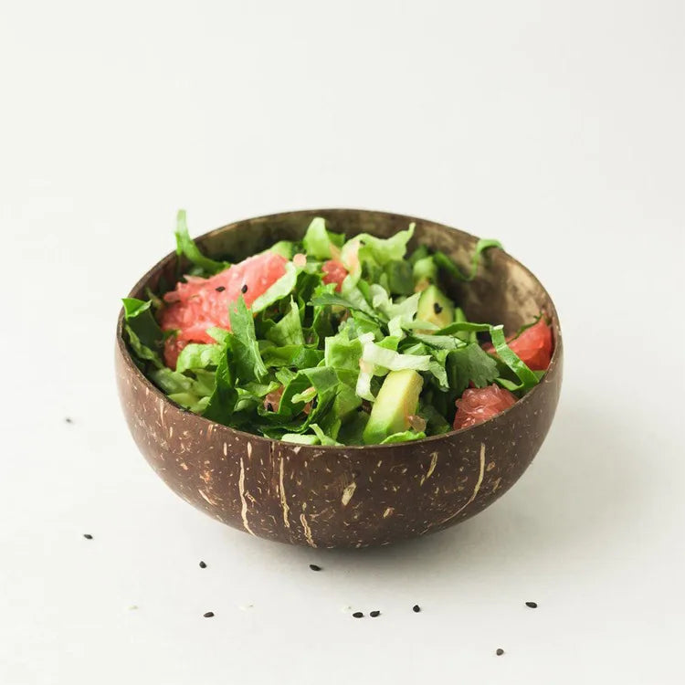 Natural Coconut Shell Bowl Light Food Container Wooden Dessert Fruit Salad Bowl Southeast Asia Tableware Set