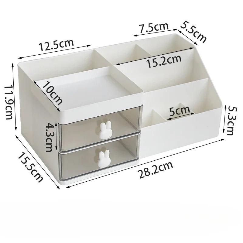 Desktop Organizer with Drawers Pen Holder Stationary