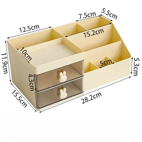 Desktop Organizer with Drawers Pen Holder Stationary