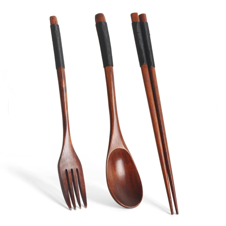 5 Pieces Wooden Spoon & Fork