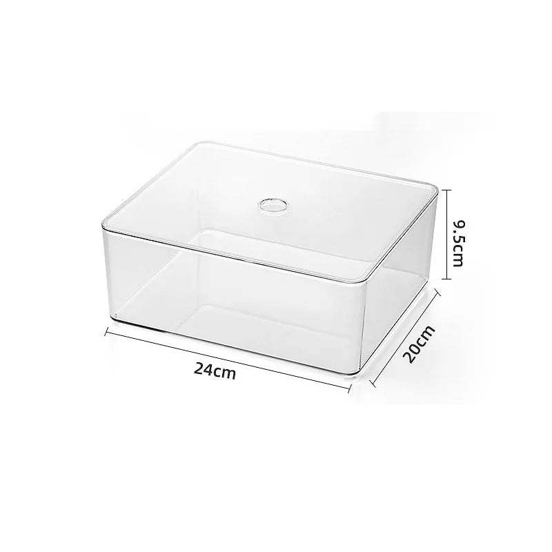 Acrylic Plastic Storage Box With Lid Makeup Organizer