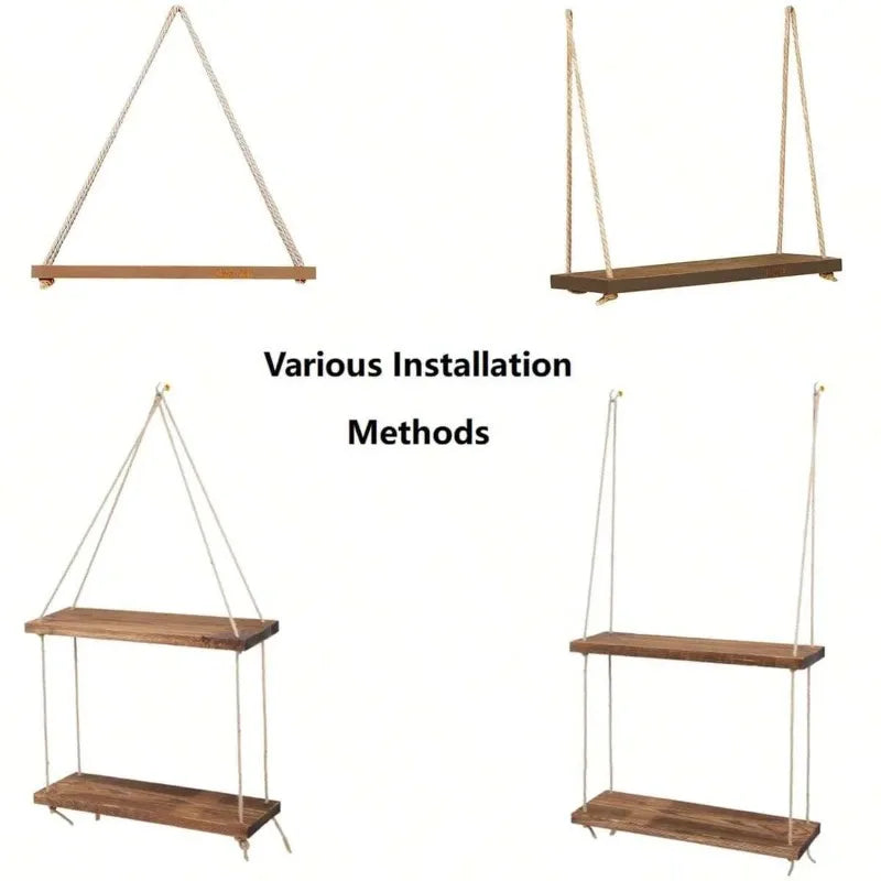 Wooden Swing Wall Shelve