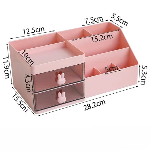 Desktop Organizer with Drawers Pen Holder Stationary