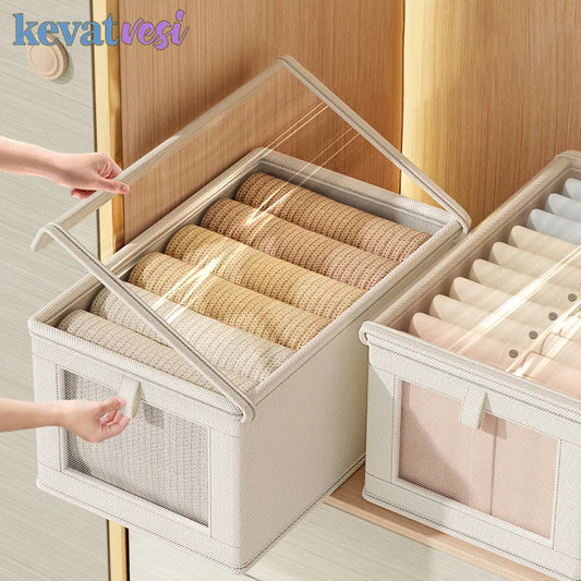 Foldable Clothes Storage Box with Cover