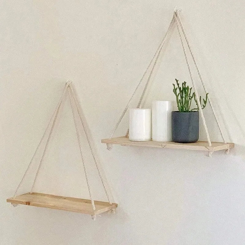 Wooden Swing Wall Shelve